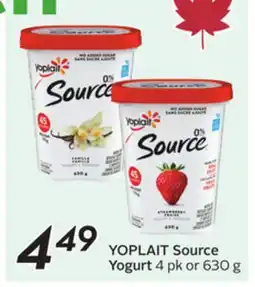 Sobeys YOPLAIT Source Yogurt offer