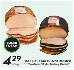 Sobeys HAYTER'S FARMS Oven Roasted or Montreal Style Turkey Breast offer