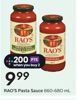 Sobeys RAO'S Pasta Sauce offer