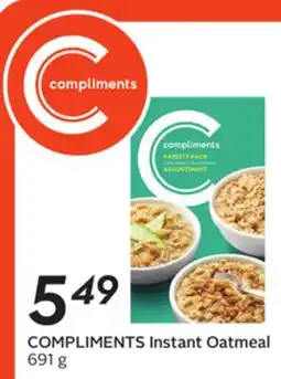 Sobeys COMPLIMENTS Instant Oatmeal offer