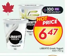 Sobeys LIBERTÉ Greek Yogurt offer