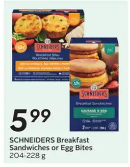 Sobeys SCHNEIDERS Breakfast Sandwiches or Egg Bites offer