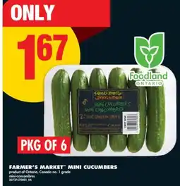 No Frills FARMER'S MARKET MINI CUCUMBERS, PKG OF 6 offer