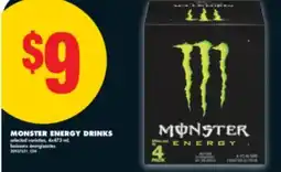 No Frills MONSTER ENERGY DRINKS, 4x473 ML offer