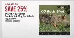 Cabela's SCORE 12-Gauge Buckshot & Slug Shotshells offer