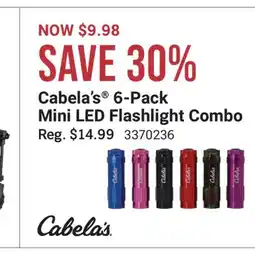Cabela's Cabela's 6-Pack Mini LED Flashlight Combo offer