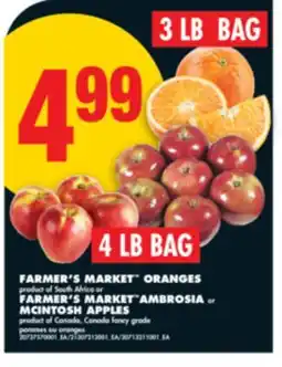 No Frills FARMER'S MARKET ORANGES, 3 LB BAG OR FARMER'S MARKET AMBROSIA OR MCINTOSH APPLES, 4 LB BAG offer
