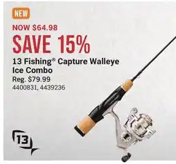 Cabela's 13 Fishing Capture Walleye Ice Combo offer