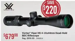 Cabela's Vortex Viper HS 4-16x44mm Dead-Hold BDC Riflescope offer