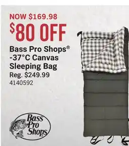 Cabela's Bass Pro Shops -37°C Canvas Sleeping Bag offer