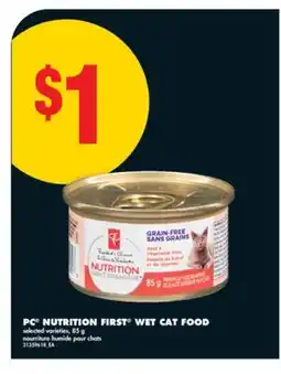 No Frills PC NUTRITION FIRST WET CAT FOOD, 85 G offer