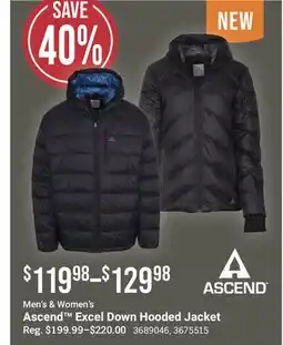 Cabela's Ascend Excel Down Hooded Jacket offer