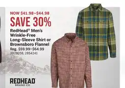 Cabela's RedHead Men's Wrinkle-Free Long-Sleeve Shirt or Brownsboro Flannel offer