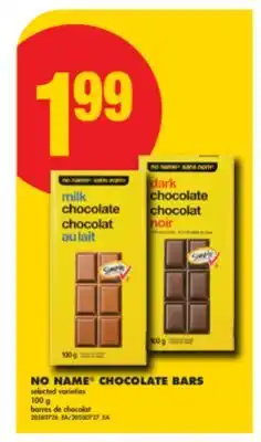 No Frills NO NAME CHOCOLATE BARS, 100 G offer