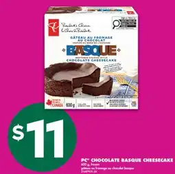 No Frills PC CHOCOLATE BASQUE CHEESECAKE, 600 G offer
