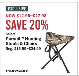 Cabela's Select Pursuit Hunting Stools & Chairs offer