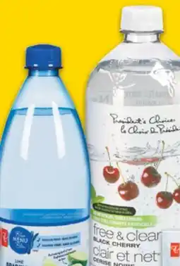 No Frills PC BLUE MENU or FREE & CLEAR SPARKLING WATER, 1 L offer