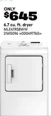 RONA MIDEA 6.7 cu. ft. dryer offer