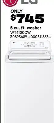 RONA LG 5 cu. ft. washer offer