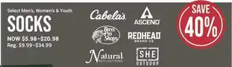 Cabela's SOCKS offer