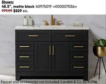RONA OVE and LANDON & CO. vanities offer