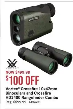 Cabela's Vortex Crossfire 10x42mm Binoculars and Crossfire HD1400 Rangefinder Combo offer