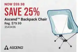 Cabela's Ascend Backpack Chair offer