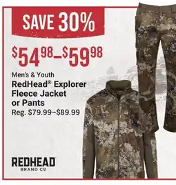 Cabela's Men's & Youth RedHead Explorer Fleece Jacket or Pants offer