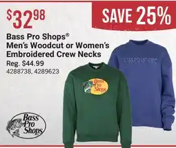 Cabela's Bass Pro Shops Men's Woodcut or Women's Embroidered Crew Necks offer
