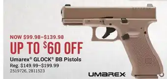 Cabela's Umarex GLOCK BB Pistols offer