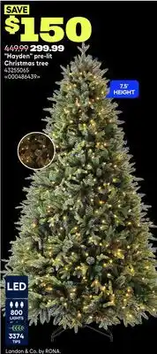 RONA Hayden pre-lit Christmas tree offer