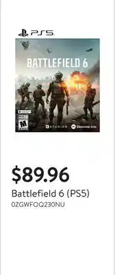 Walmart Battlefield 6 (PS5) offer