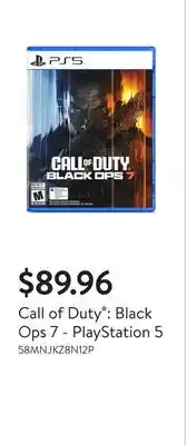 Walmart Call of Duty : Black Ops 7 - PlayStation 5 offer