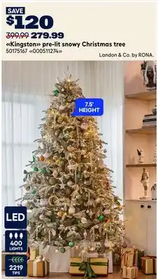 RONA LANDON & CO. pre-lit snowy Christmas tree offer