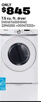RONA SAMSUNG 7.5 cu. ft. dryer offer