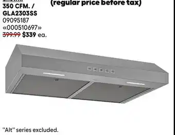 RONA BROAN NUTONE range hoods 350 CFM. / GLA2303SS offer