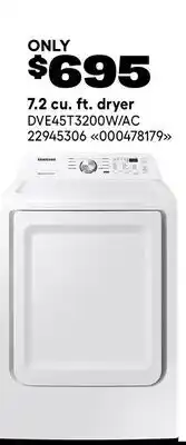 RONA 7.2 cu. ft. dryer offer