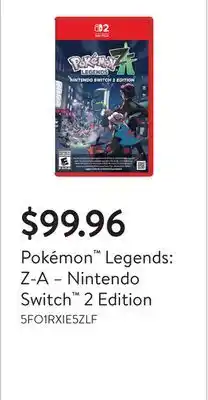 Walmart Pokémon Legends: Z-A – Nintendo Switch 2 Edition offer