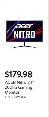 Walmart ACER Nitro 24 200Hz Gaming Monitor offer