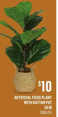 Canac Artificial Ficus Plant with Rattan Pot offer