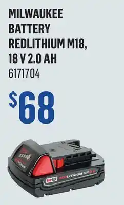 Canac MILWAUKEE Battery REDLITHIUM M18, 18V 2.0 Ah offer