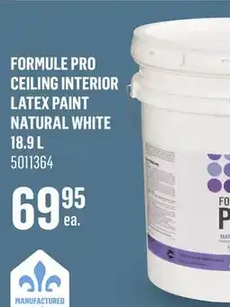 Canac Formule Pro Ceiling Interior Latex Paint Natural White 18.9 L offer