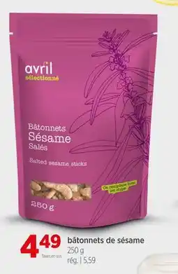 Avril Bâtonnets de sésame AVRIL SÉLECTIONNÉ offer