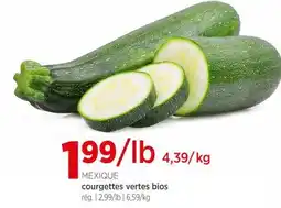 Avril courgettes vertes bios offer