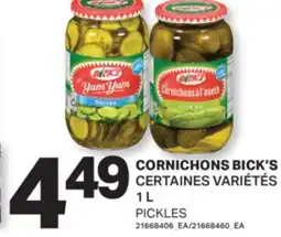 L'Intermarché CORNICHONS BICK'S | PICKLES, 1 L offer