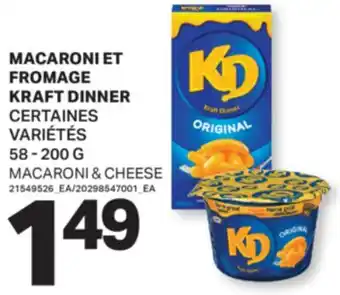 L'Intermarché MACARONI ET FROMAGE KRAFT DINNER | MACARONI & CHEESE, 58 - 200 G offer