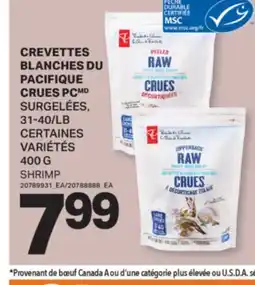 L'Intermarché CREVETTES BLANCHES DU PACIFIQUE CRUES PC | SHRIMP, 31-40/LB, 400 G offer