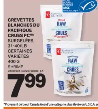 L'Intermarché CREVETTES BLANCHES DU PACIFIQUE CRUES PC | SHRIMP, 31-40/LB, 400 G offer