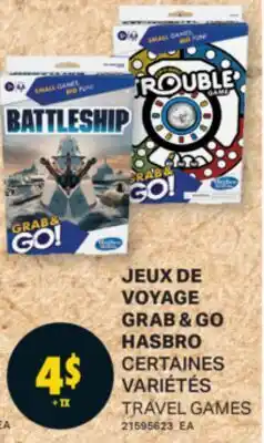 L'Intermarché JEUX DE VOYAGE GRAB & GO HASBRO | TRAVEL GAMES offer