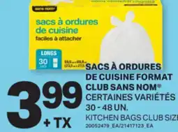 L'Intermarché SACS À ORDURES DE CUISINE FORMAT CLUB SANS NOM | KITCHEN BAGS CLUB SIZE, 30 - 48 UN offer